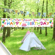 SHIERAI | Happy Birthday Banner for Children Party Decoration Outdoor Picnic Photo Background