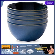[sgstock] Corelle Stoneware 4-Pc Bowl Set, Handcrafted Artisanal Double Bead Bowls, Reactive Glaze Stoneware, 21-Oz Bowl