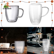 [Buymorefun] Double Layer Glass Coffee Mug Espresso Cup for Latte Lemonade Smoothies