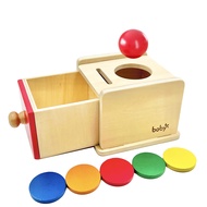 Dailyfunn Montessori Toys Coin&Ball 2-in-1 Drop Box Object Permanence Box for Infant Baby Preschoole