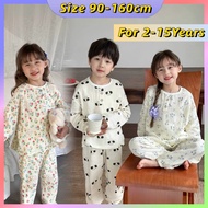 Kids Pyjamas Set Air Conditioning Clothes 90-160cm Korea Children Sleepwear Baju Tidur