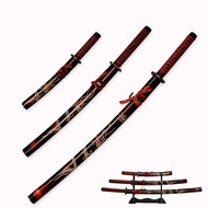 Handmade Japanese Katana 3-Piece Set with Display Stand, Carbon Steel Samurai Sword,Japanese Iaido K