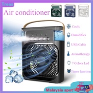 Portable air conditioner USB Fan air cooler Fan Aircond Humidifier Purifier Mist Cooler with 7 LED Light Kipas mini