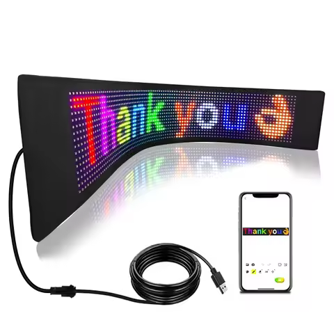Programmable LED Scrolling Sign USB 5V Flexible LED Store Sign Smart App Edit Custom Text Pattern An