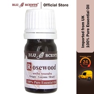 Blu Scents Rosewood Pure Essential Oil - Relaxing, Skin Nourishment, Stress Relief, Headache Relief