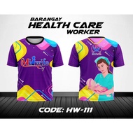 Hot BHW BNS BSI FULL SUBLIMATION TSHIRT Barangay Health Worker T-shirt Casual Unisex Loose T-shirt