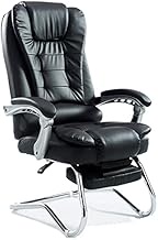 Office Chair High Back Executive Chairs,Leather Computer Seat with Footrest,Ergonomic Double Thick Cushion Gaming Recliner for Study Work (Color : Brown) (Black) hopeful