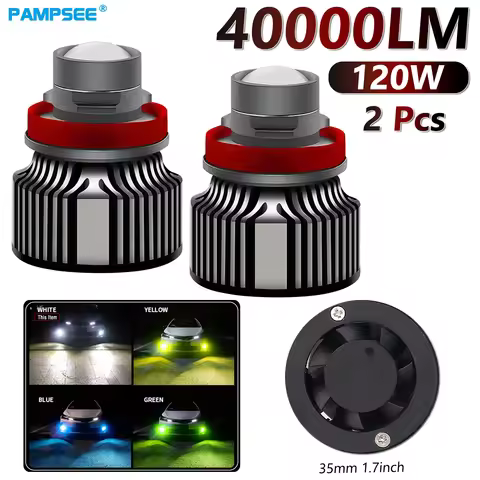 H11 Led Fog Light Bulb Laser Lens H8 H9 9005 9006 HB3 9006 HB4 CSP Blue Green 6000K 3000K H7 Turbo H