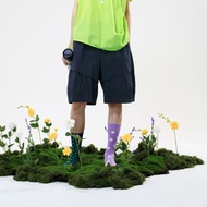 條紋紋理繭型鬆緊五分褲