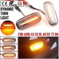2Pcs Car Dynamic Flashing Blinker Side Marker Light For Audi A2 A3 8L A4 B5 A6 4B C5 A8 4D TT 8N