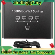 【】Gigabit Network Splitter 1-To-4 Network Cable Splitter RJ45 Network Port Ethernet Splitter Suitabl