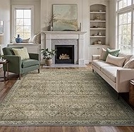 9X12 Area Rugs Machine Washable Rugs for Living Room, Vintage Boho Large Rugs for Bedroom Dining Roo