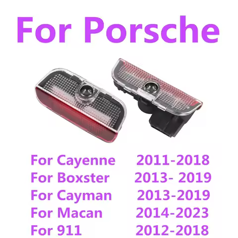 LED Car Door Welcome Light Projector Ghost Shadow Lamp Accessories For Porsche Cayenne 92A MK2 958 B