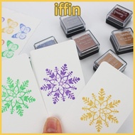 IFFIN Ink Pad Stamp, Metallic Mini Craft Ink Pad, Seal Easy Application DIY Printing Pad Fabric Craf