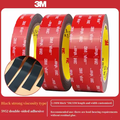 3M Extra Strong Double Sided Tape Adhesive 5925 Black Foam Tape Waterproof Non-Trace for Car Home In