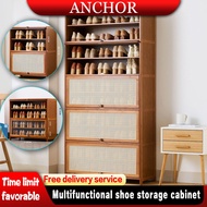 AG Shoe Cabinet Household Shoe Rack Bamboo Light Luxury Shoe Rack Dust-proof Large-capacity Storage Box Cabinet