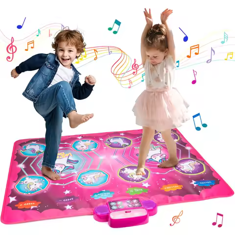 Dancing Blanket Kids Electronic Dance Mat Kid Floor Music Blanket Double Players Mode with 9 Levels 
