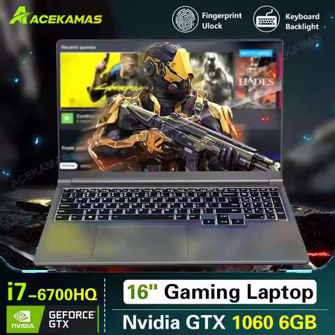 ACEKAMAS 16" Gaming Laptop intel Core i7-6700HQ GTX 1060 Notebook PC IPS 1920*1200 16GB DDR4 1TB SSD