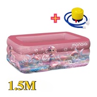 [READY STOCK] kolam renang anak jumbo 3.1 meter 3 Rings Thick rubber inflatable swimming pool/1.8M k