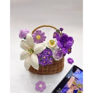 Handmade Hoa Do Wool Flower Basket Meaningful Gifts for Friends, Lovers and Mothers, Meaningful Birt