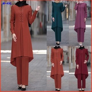 2 Piece Set Baju Raya Fashion Blouse Muslimah Jubah Long Dress Baju Kurung Moden Kebaya Skirt Baju Melayu Kaftan Abaya Muslim Wear Skirts Peplum Palazo Seluar Women Clothing Clothes Hari Raya Eid Ramadan Al-Adha Mubarak Lebaran Lesser 01