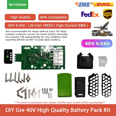 High Quality For Greenworks Battery Shell Plastic Case 40V PCB Circuit Board Kit Lithium Battery Law