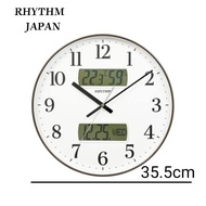 RHYTHM Wall Clock CFG724NR06 Analog Clock &amp; LCD Display With Day and Date Temperature. Humidity Display