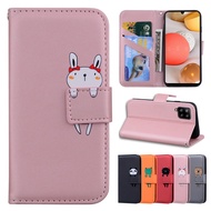 New Casing! Samsung A72 A71 A52 A51 A50 A42 A32 A31 A30s A21S A12 Cute Flip Stand Leather Wallet Case Card Cover