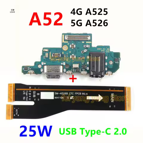 USB Type-C 2.0 25W Fast Charger Main Charging Port Board For Samsung A52 4G 5G A525F A526B Motherboa