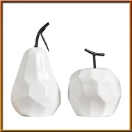 [chasoedivine.sg] White Ceramic Fruits Statue Minimalist Modern Fruit Sculpture Ornaments for Bookshelf Home Wedding Party Easy to Use