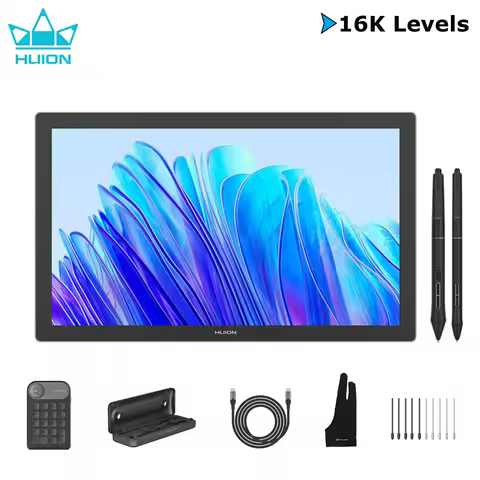 Huion Kamvas Pro 19 Graphics Tablet 4K Resoultion Touchscreen 18.4 Inch Large Monitor 150% sRGB Disp