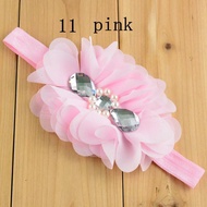 Chiffon ruffle with pearl and jewel stone