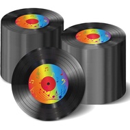100 Pcs Vinyl Record Themed Napkins 50's Theme Party Decorations for 1950's Music Birthday Rock Part
