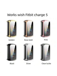 Fitbit Charge 5 / Charge 6保護套,電鍍tpu全覆蓋,防滑落和防刮擦手錶外殼