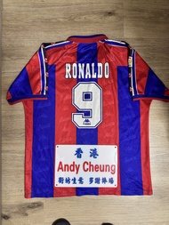 更衣室球員物 Kappa Barcelona 巴塞隆拿 95/96/97 主場球衣 大哨朗拿度本人西甲落場預備物 XL碼 加大碼