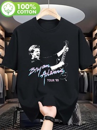 Classic 1985 Bryan Adams Reckless Tour & PNE Concert Black T-Shirt - Unisex Neon Guitar Design Tee