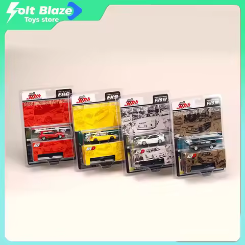 HJ Initial D 30th Anniversary Mitsubishi EVO Honda Civic EG6/EK9 Blister-Card DieCast Simulation Car
