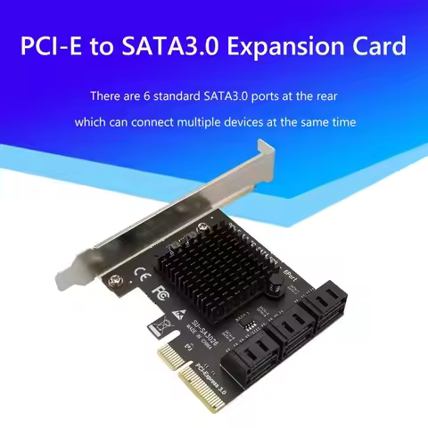 6 Ports SATA III PCI E Express 3.0 4X Controller Expansion Card Adapter 6Gbps Compatible for ASM Pro