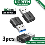 UGREEN 10Gbps USB to USB C Adapter 2 Pack, Type C Female to Type A Male Adaptor USB 3.0 Fast Charge 