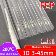 1.3:1 Clear FEP Heat Shrink Tube 2-20mm Ultra-thin 200℃ Cable Sleeve Insulated Wire Medical F46 Heat