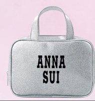 Anna Sui 閃銀色印字化妝袋