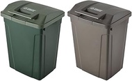 Asvel 6727 Dust Bin with SP Handle, 2.4 gal (70 L), Brown & Green