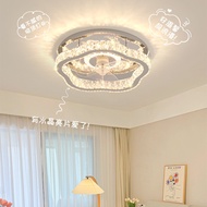 Crystal fan light Bedroom ceiling light with fan Adjustable LED Variable frequency silent motor RC b