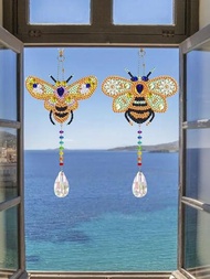 兩件套蜜蜂造型DIY鑽石畫掛飾