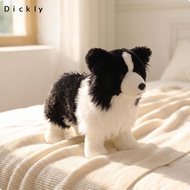 [Dickly] Border Collie Stuffed Dog Lifelike Border Collie Stuffed Animal Stuffed Toy with Soft-Textu