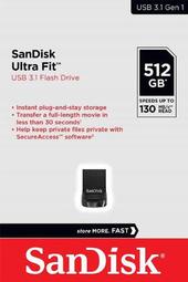 SanDisk 512GB 512G Ultra Fit CZ430 USB 3.0 3.1 高速 迷你 隨身碟