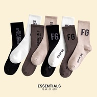 FEAR OF GOD Season 6 Main Line Rich FG Letter Socks High Street Fashion Brand Mid-Tube Basketball Sp