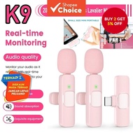 K9 Microphone Wireless Lapel Mic for Teaching Mini Mike for Vlog Videoke Live Streaming