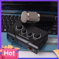 SPVPZ Microphone Amplifier Professional Dual Mic Input Mini Household Computer Phone Karaoke Echo Mixer for Home