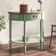 French style semi-circular foyer table with antique style, green semi-circular table, American style